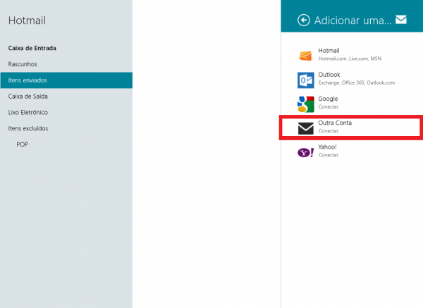 passo a passo windows 8 email